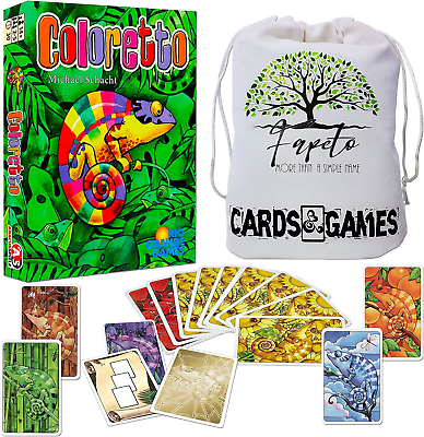 #ad Family Card Game Coloretto Bundle with Random Color Drawstring Bag $28.13