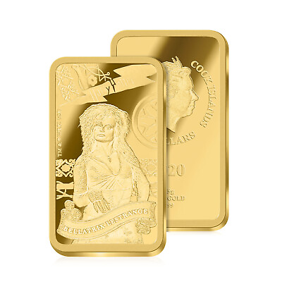 #ad Harry Potter Bellatrix Lestrange 0.5g Gold Coin Bar 0.9999 $5 Cook Islands 2020 GBP 99.99