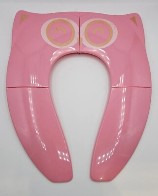 #ad Gimars Foldable Portable Pink Owl Toilet Seat For Travel With Bag Toddlers $5.00