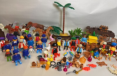 #ad Large Mixed lot of PLAYMOBIL People Figures Parts And Accessories $99.99
