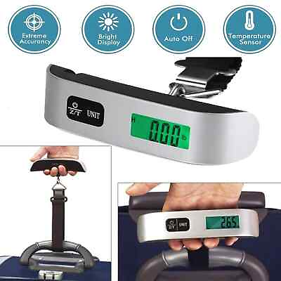 #ad 50kg 10g Portable Travel LCD Digital Hanging Luggage Scale Electronic Weight US $5.95