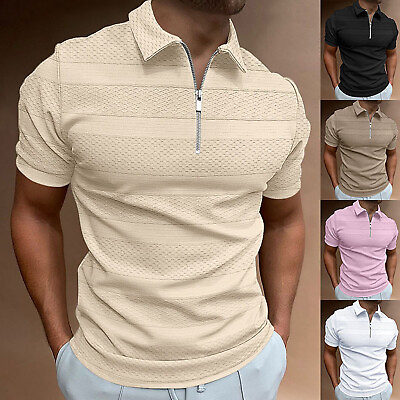 #ad Mens Polo Shirts Dry Fit XXL XL L M S Short Sleeve T Shirt Sport Casual Golf $17.22
