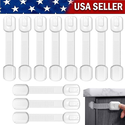 #ad Cabinet Locks Child Safety Latches Baby Proof Lock Drawer Door 4 24 Pcs White US $27.99
