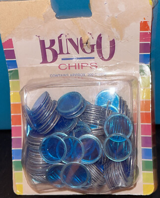 #ad Lucky Bingo Blue Magnetic Chips 200 Chips Made In Hong Kong *Unopened $9.99