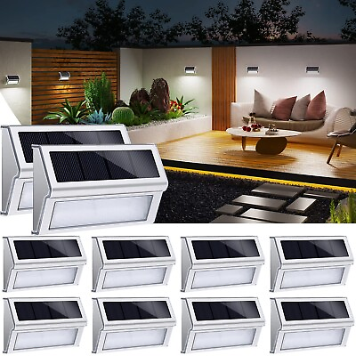 #ad Solar Outdoor Lights Waterproof Solar Fence Lights with 9 LED Solar Powered... $104.89