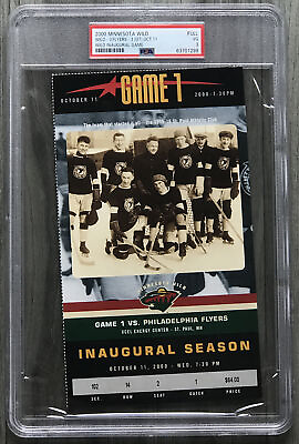 #ad 10 11 00 Minnesota Wild Inaugural 1st Franchise Game NHL Debut Ticket Stub PSA $349.99