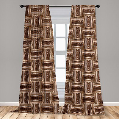 #ad African Microfiber Curtains 2 Panel Set for Living Room Bedroom in 3 Sizes $25.99