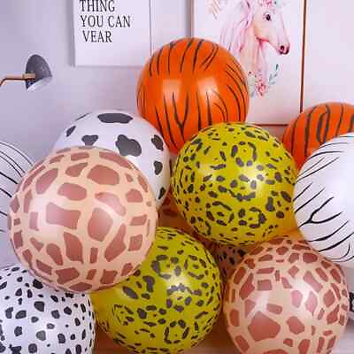 #ad 12quot; Safari Jungle Animal Print Balloons Latex Birthday Decorations Kids Balloon GBP 4.99