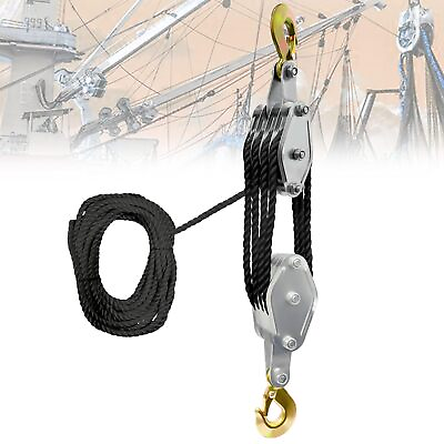 #ad #ad Rope Pulley Hoist 4400 LB 8:1 Lifting Power Pulley Block and Tackle System $28.41