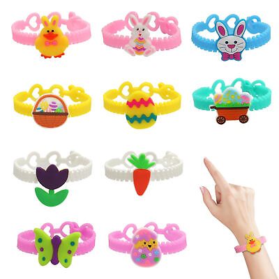 #ad Easter PVC bracelet Gift for children Bracelet Egg basket eggshell random style $7.44