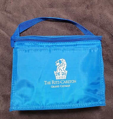 #ad Ritz Carlton Grand Cayman Insulated Beach Pool Lunch Box Bag Cooler Blue $10.49