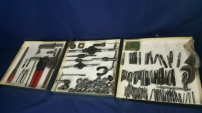 #ad Large Lot 130 Machinist Tools Hand Taps Wrenches Dies Vise File Handles VG $175.99