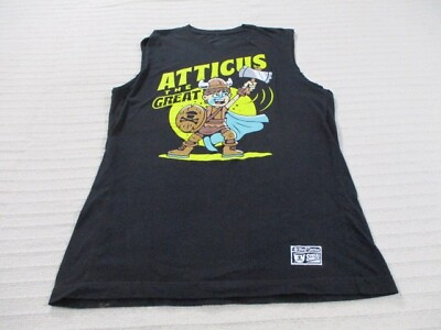 #ad Atticus Great Mens Tank Shirt Medium Black Round Neck Johnny Cupcakes Cotton Tee $19.99