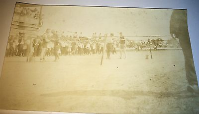 #ad Rare Antique Early American Military Sports Boxing Photo Large Crowd Ring Old $30.59
