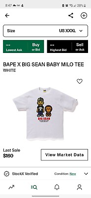 #ad #ad Bape X Big Sean Milo Collection White T Shirt 3XL $159.99