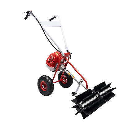 #ad 2 Stroke Gas Power Sweeper Broom Artificial Grass Lawn Brush Cleaner 1.7HP 43CC $185.25