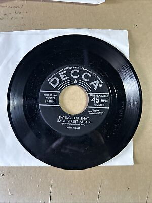 #ad Kitty wells crying steel guitar waltz paying for that back street affair 45 $8.49