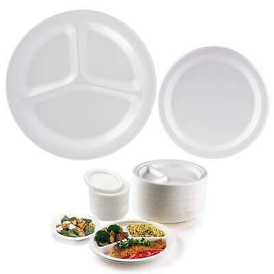 #ad 94 Ct Disposable Foam Plates Soak Proof Dinnerware Dessert Tableware 8 7 8quot; 6quot; $17.23