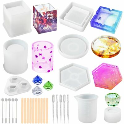 #ad #ad Silicone Resin Molds Epoxy Casting Art Coaster Cup Pen Candle Ashtray Bowl Mat $11.39