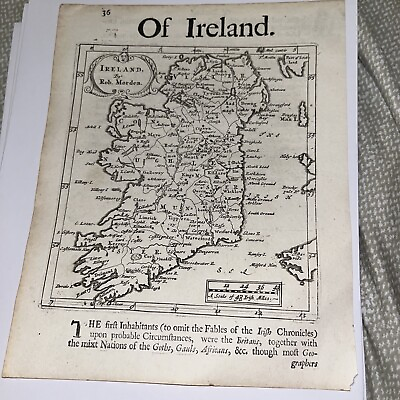 #ad Very old antique Map of Ireland Robert Rob Morden Cartography $79.20