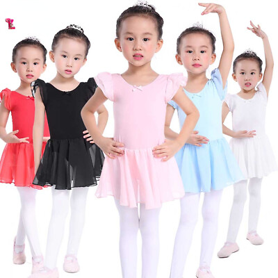 #ad Pink Ballet Dress Kids Dance Wear Costumes Ballet Leotards for Girl Ballerina $21.46