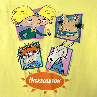 #ad RARE Vintage Nickelodeon TV Promo Cartoon T Shirt 1997 Rugrats Rocco Arnold Krum $249.99