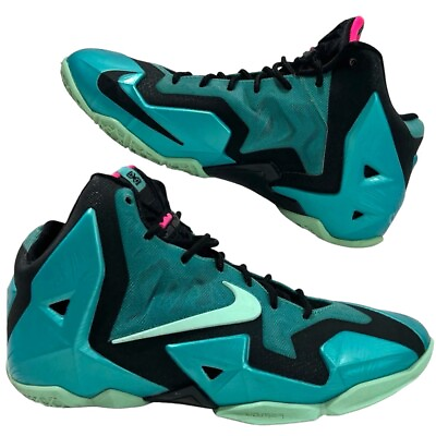 #ad Nike LeBron 11 South Beach Basketball Shoes Size 7 Y High Top Teal Mint Sneakers $40.01
