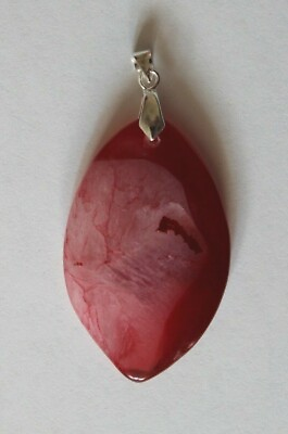 #ad Red Druzy Geode Agate Marquise Pendant $4.99