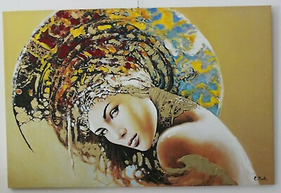 #ad Modern Painting Ladies Womens on Canvas Cotton Ritoccati by Hand Design Made IN $299.80