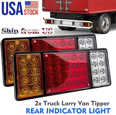 #ad 2Pcs 12V 36 LED Rear Trailer Tail Lights Caravan Truck Boat Car Indicator Lamp $21.99
