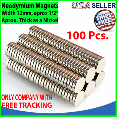 #ad #ad 100 Neodymium Magnets Round Disc N35 Super Strong Rare Earth 12mm X 2mm Fridge $12.39