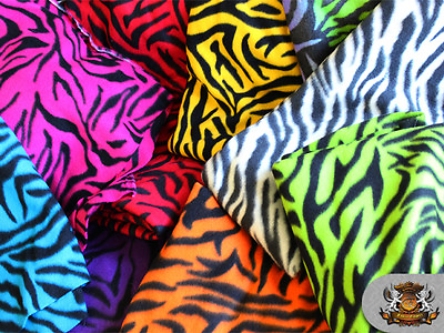 #ad Polar Fleece Printed Fabric ZEBRA 60quot; Wide Sold By the Yard $5.49