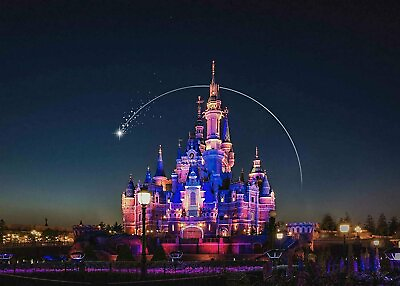 #ad 7X5ft Cartoon Castle Backdrop Beautiful Castle Night View Photography Background $10.49