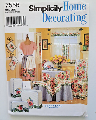 #ad Simplicity Sew Pattern 7556 Misses Apron Tablecloth Curtains Chair Cover UNCUT $7.99
