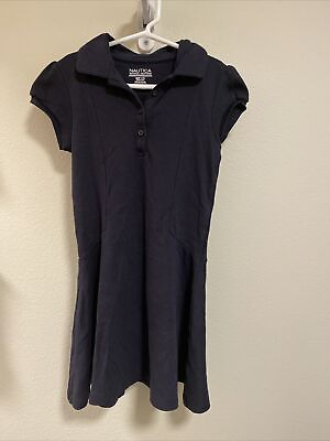 #ad Nautica Girls Polo School Uniform Dress Navy Size S P 7 Small $4.50