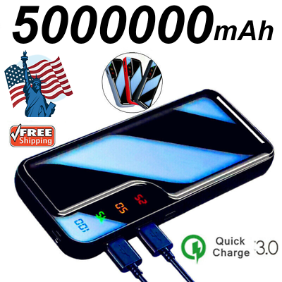 #ad 5000000mAh Power Bank Fast Charging Dual USB External Battery Portable Charger $19.88
