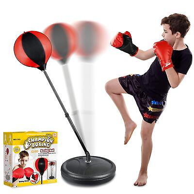 #ad Punching Bag Set for Kids Incl Punching Ball with Stand Boxing Training Glove... $35.99
